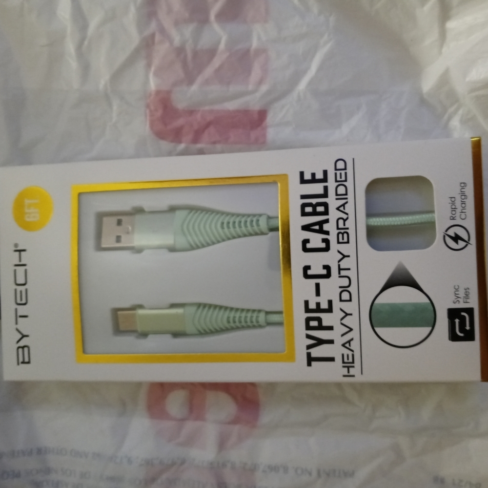 6foot mint green colored C cable